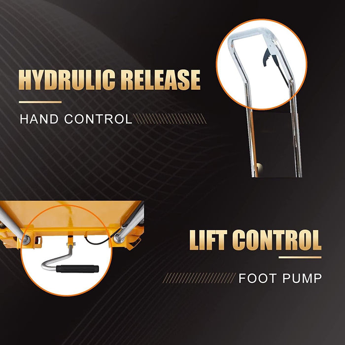 Force pro  350kg Scissor Lift Table Hydraulic Cart Trolley Capacity 500mm