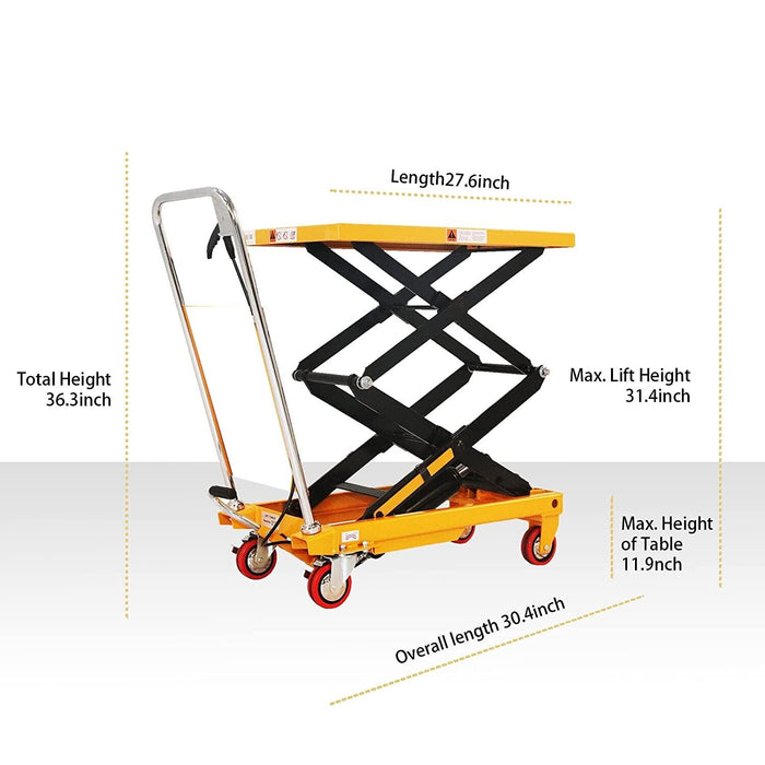 Force pro  350kg Scissor Lift Table Hydraulic Cart Trolley Capacity 500mm