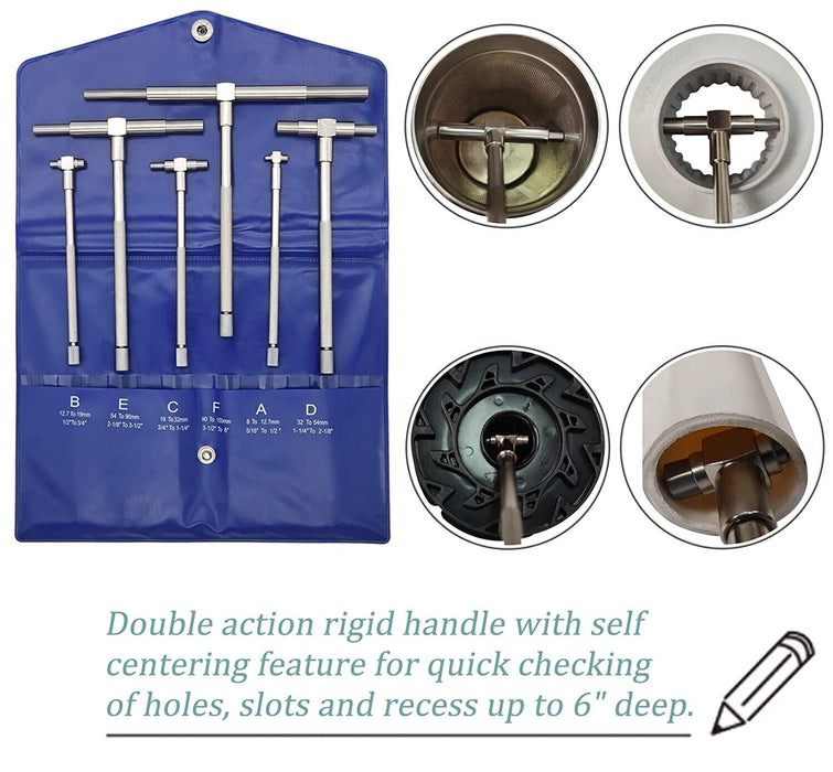 6X Telescopic Gauge Set 8-150mm Micrometer Measurement Bore Engineers Guage Kit