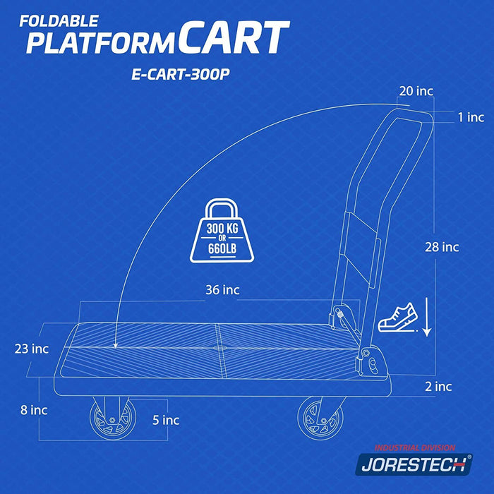 300kg | 150kg Platform Trolley Heavy Duty Foldable Hand Cart Industrial - VIC