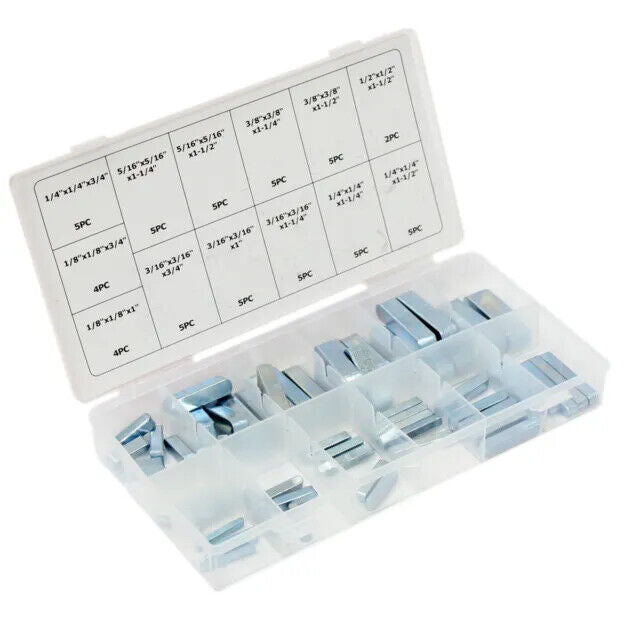 60PC Keystock Bar SAE/Mertic Locks Gear Pulleys Square Key Stock Keyway ...