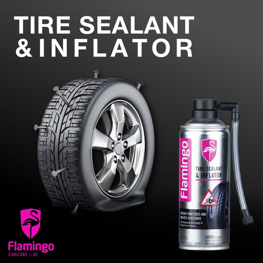 Flamingo Tyre Sealant & Inflator 450ml Repairs Puncture noTools 2WD 4WD Vehicles - FISHER DISCOUNT