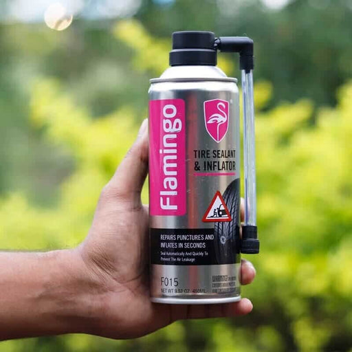 Flamingo Tyre Sealant & Inflator 450ml Repairs Puncture noTools 2WD 4WD Vehicles - FISHER DISCOUNT