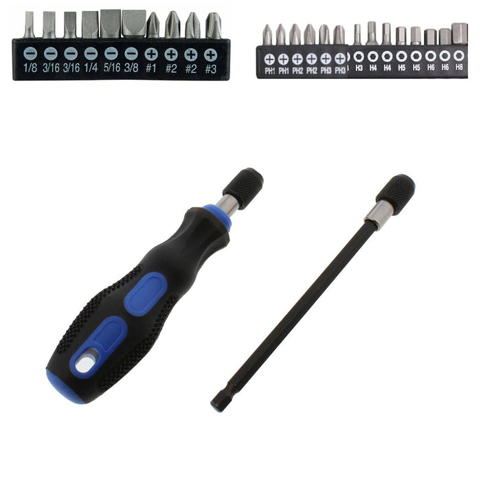 23Pc Set Quick Change Screwdriver Bit Long  150mm Quick Change Extension Tamperp