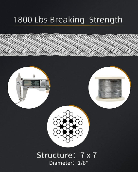 100M Stainless Steel Wire G316 Wire Balustrade Cable Rope 3.2mm 7x7 Decking