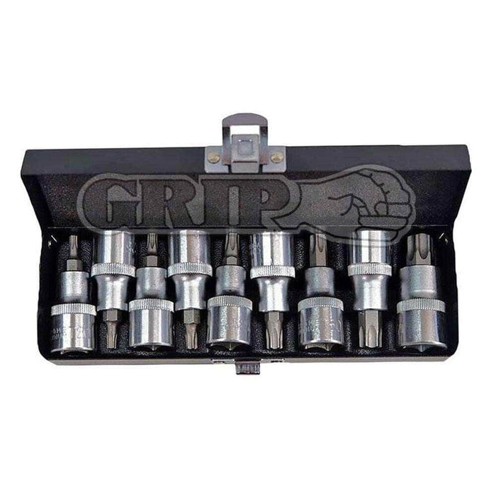 Force pro 9pc 1/2'' Drive Male Torx Trx-Star BIT SOCKET SET  T20-T60 55mm(L)