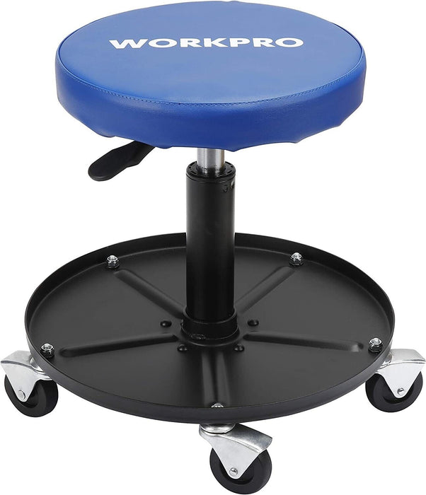 Force pro Roller Seat Creeper Stool Garage Mechanic Rolling Garage Seat Blue