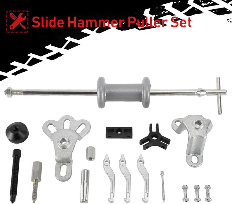 10 Piece Universal Slide Hammer Puller Set 2.5KG Two Jaw Puller