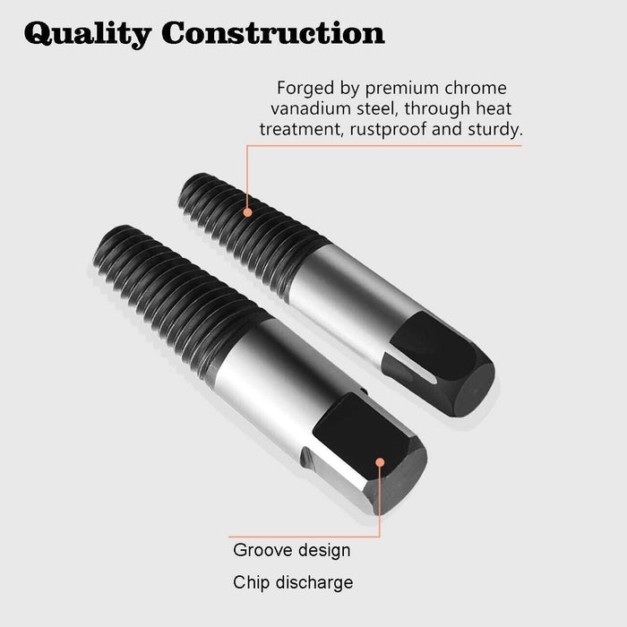 FORCE PRO 8PC Jumbo Bolts Extractor Easy Out Drill Broken Screws Studs Remover