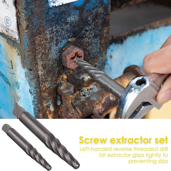 FORCE PRO 8PC Jumbo Bolts Extractor Easy Out Drill Broken Screws Studs Remover