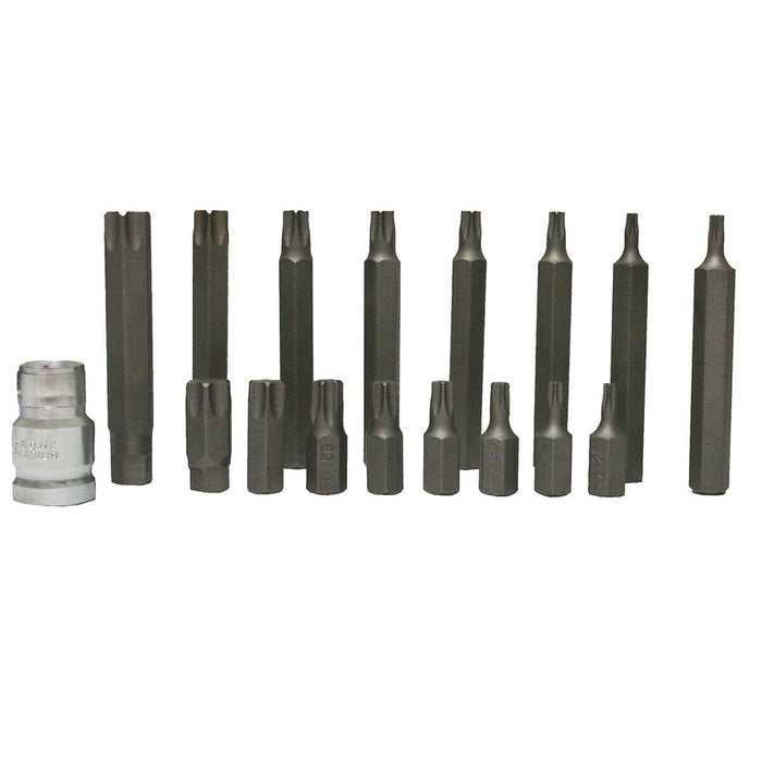 Force pro 17pc 1/2'' Drive BIT HOLDER Torx Bit Set T20-T60 8 /3"LONG STAR