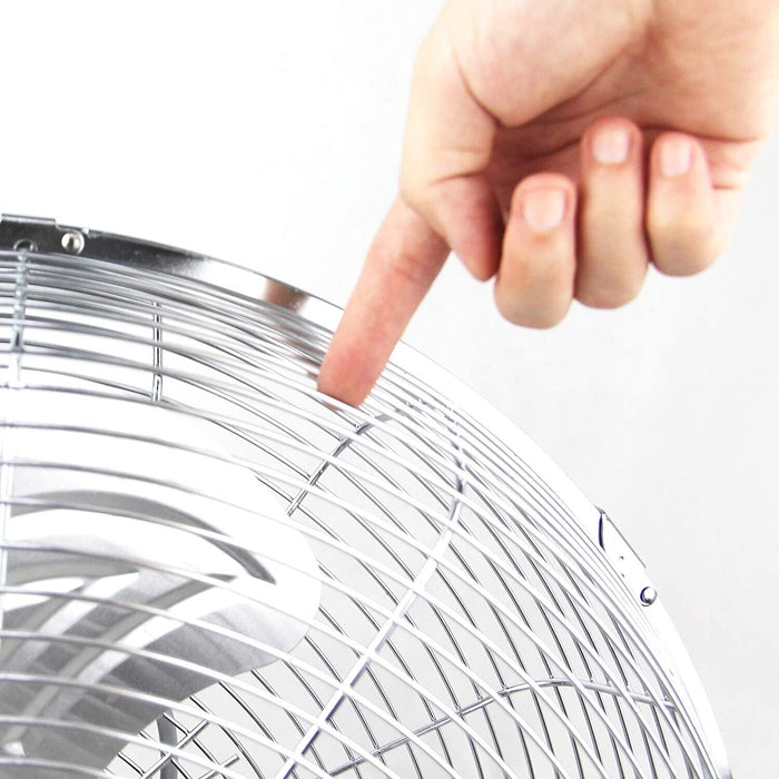450MM Floor/Desk High Velocity Air Cooler Fan/Cooling/Circulator - Metal Chrome