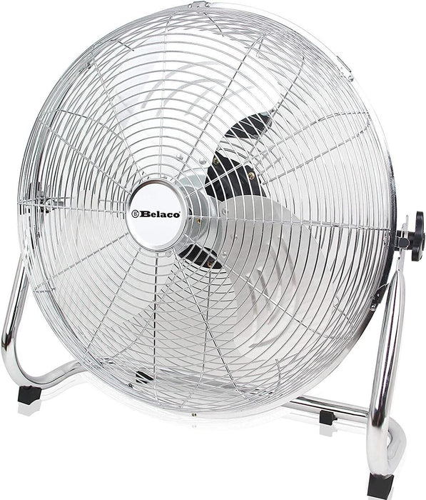 450MM Floor/Desk High Velocity Air Cooler Fan/Cooling/Circulator - Metal Chrome