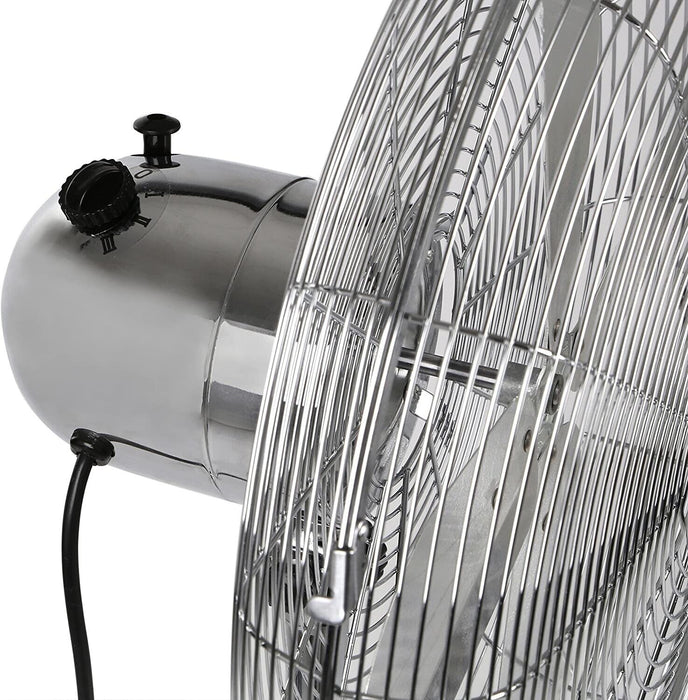 450MM Floor/Desk High Velocity Air Cooler Fan/Cooling/Circulator - Metal Chrome
