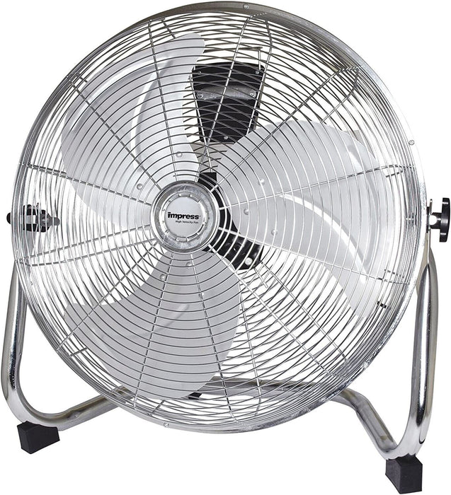450MM Floor/Desk High Velocity Air Cooler Fan/Cooling/Circulator - Metal Chrome