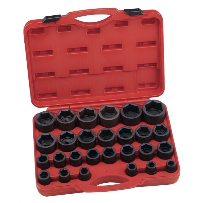 GENIUS TOOLS 27PC 3/4" Dr Metric Impact Socket Set Made Taiwan 17~60mm IS-627M