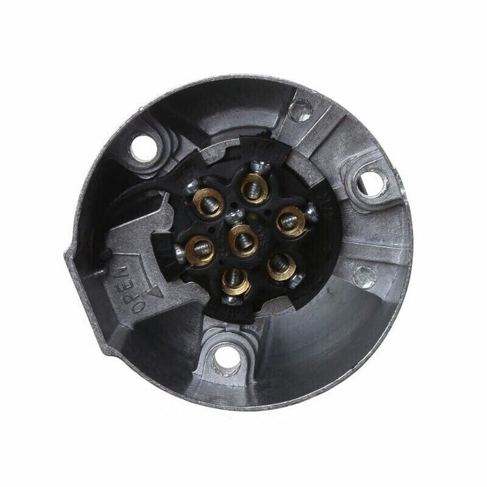 7 Pin Metal Car Caravan Wiring Lights Tow Bar Towing Socket Round Plug Trailer