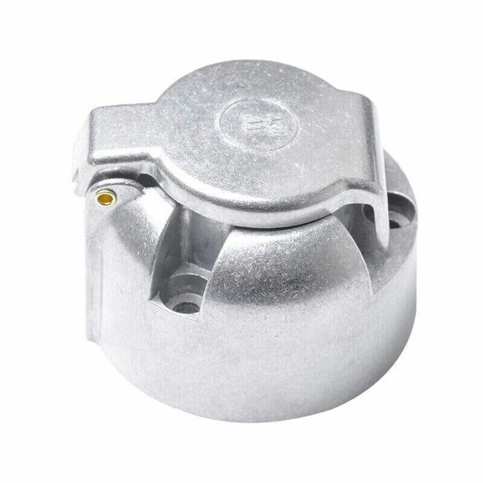 7 Pin Metal Car Caravan Wiring Lights Tow Bar Towing Socket Round Plug Trailer