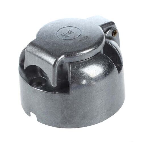 7 Pin Metal Car Caravan Wiring Lights Tow Bar Towing Socket Round Plug Trailer