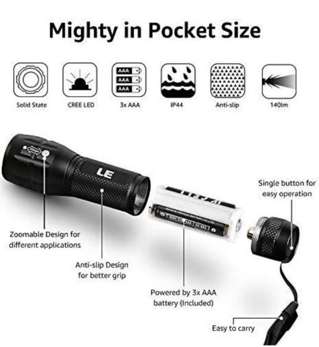 Force pro  3 Watt Cree LED Zoom Torch Spot Spread High performance On/Off/Flash