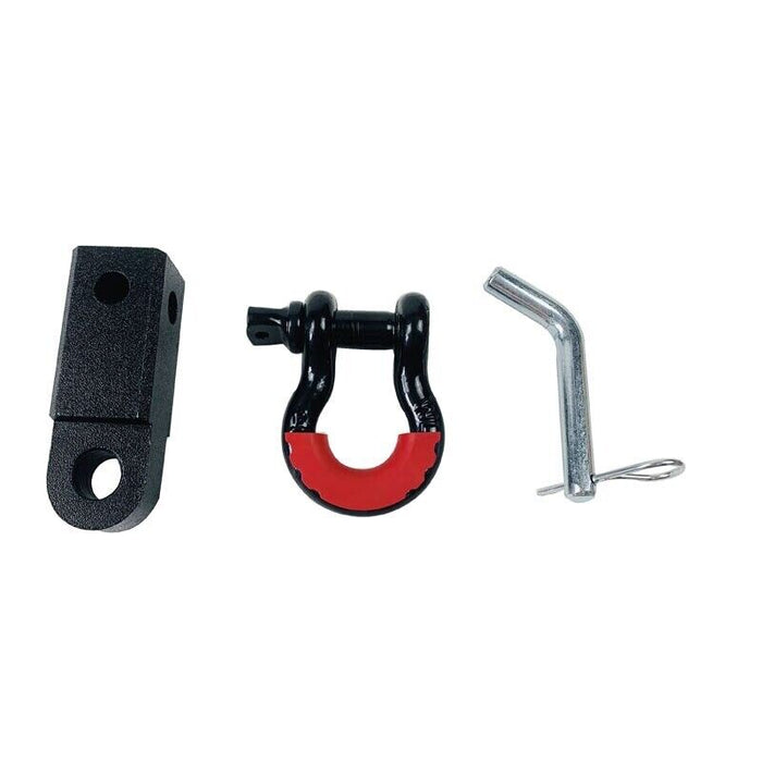 Tow Bar Hitch Receiver Towbar 4WD Off Road Recovery 4.75T Kit Bow Shackle Black