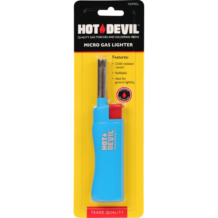 Hot Devil Refillable Butane Gas Micro Lighter (Assorted Colours) - HDMGL