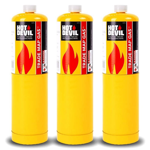 Hot Devil Trade Map Gas 3 Cylinder Set 400g HDTRD - Value 3 Pack - HDTP - FISHER DISCOUNT