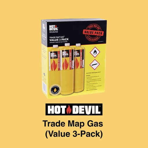 Hot Devil Trade Map Gas 3 Cylinder Set 400g HDTRD - Value 3 Pack - HDTP - FISHER DISCOUNT