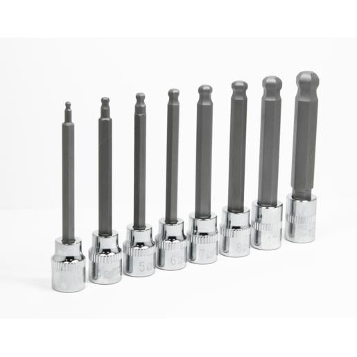 MAXIGEAR 8 Piece 3/8″ Drive Hex Long Ball End Bit Socket Set METRIC 3-10mm