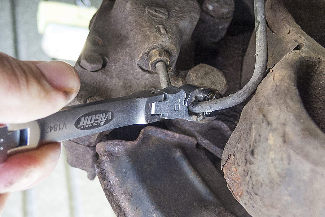 MAXIGEAR Mertic/SAE BRAKE LINE PIPE SPANNER WRENCH SET FLEXIBLE 8-32mm 5/16-3/4