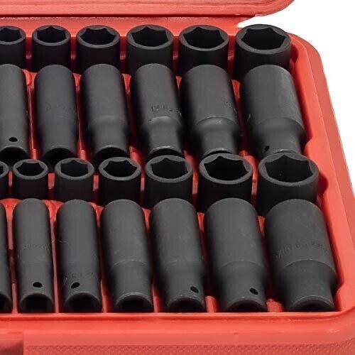 Genius 1/4" Dr 55PC Deep&Standard Metric&Imperial Impact Socket Set Made TAIWAN