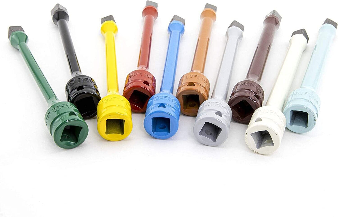 Genius Tools 10PC 1/2"Dr Torque Extension Bar Set Made in Taiwan  65-150ft.lbs