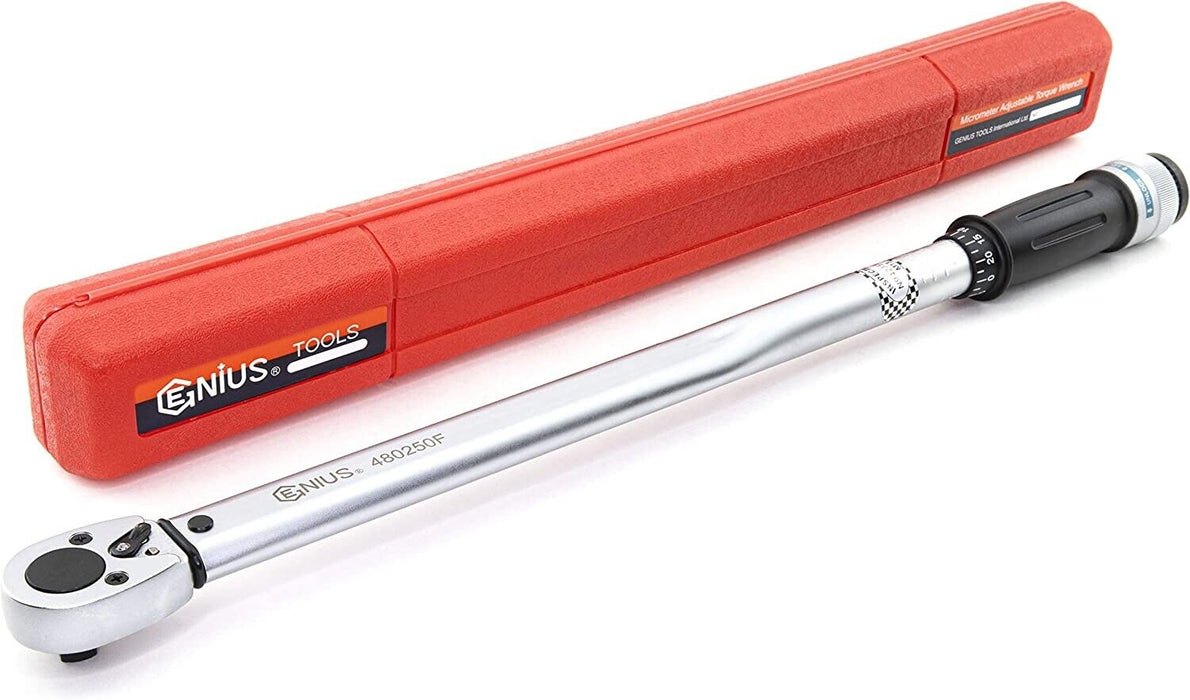 Genius Tools 1/2" Dr. Torque Wrench, 50 ~ 250 ft. lbs.  Made in  Taiwan
