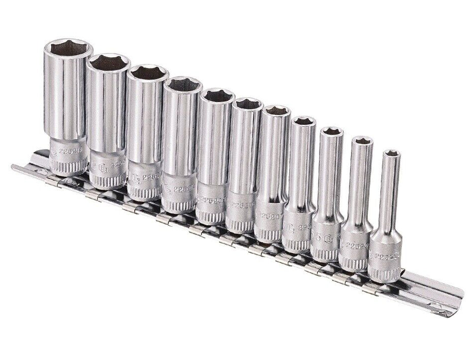 Genius Tools 12pc 1/2" Dr Deep Socket Set | 8mm - 19mm | Cr-V Steel Made Taiwan
