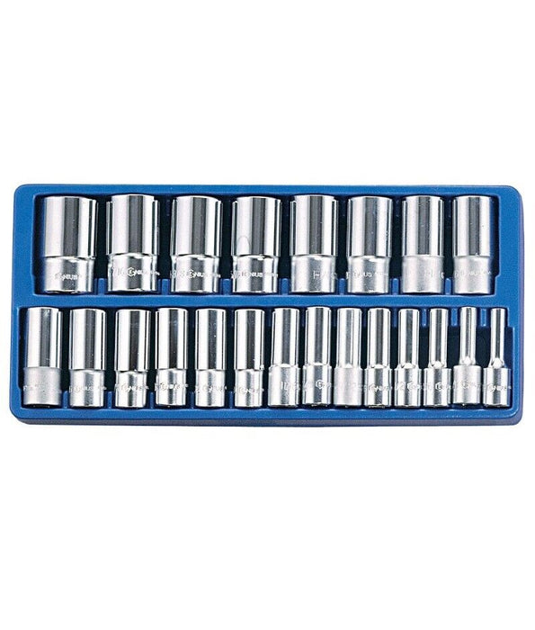 Genius Tools 22pc 1/2" Dr SAE Deep Socket Set | 1/2″-1-1/2″| Made Taiwan
