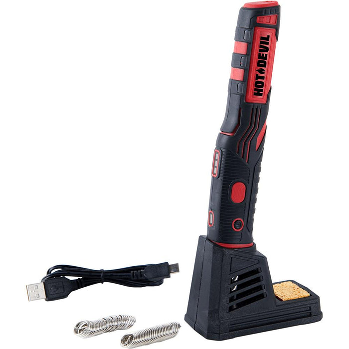 HOT DEVIL 8W 4V Max Cordless Soldering Iron Rechargeable 1800mAh Lithium Battery