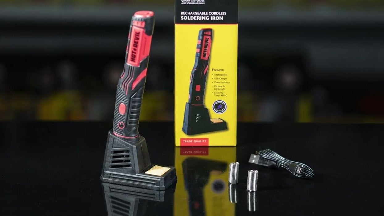 HOT DEVIL 8W 4V Max Cordless Soldering Iron Rechargeable 1800mAh Lithium Battery