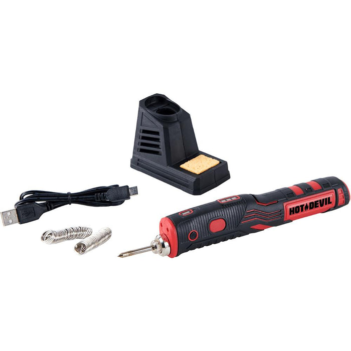 HOT DEVIL 8W 4V Max Cordless Soldering Iron Rechargeable 1800mAh Lithium Battery
