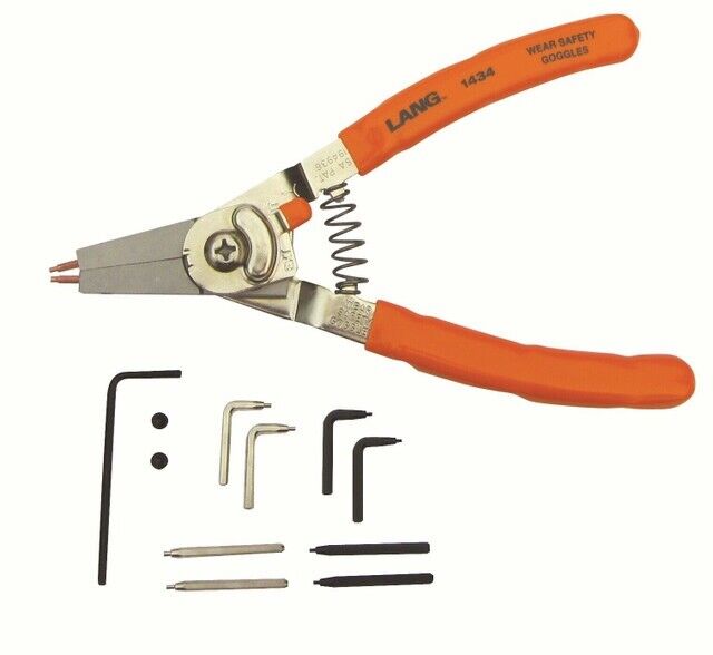 LANG TOOLS 1465 3 PIECE QUICK SWITCH RETAINING RING PLIERS SET Made in USA