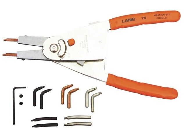 LANG TOOLS 1465 3 PIECE QUICK SWITCH RETAINING RING PLIERS SET Made in USA