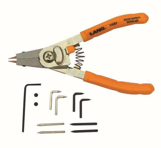 LANG TOOLS 1465 3 PIECE QUICK SWITCH RETAINING RING PLIERS SET Made in USA