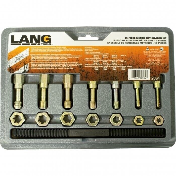 Lang Tools 15pc UNF UNC Metric Rethreaded Kit Set Damaged Bolt Tap Dies Restore