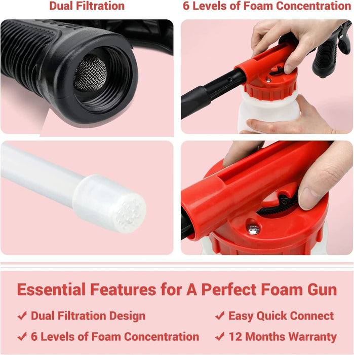 900ML Car Wash Foam Gun Water Soap Sprayer Hose Pipe Lance Pressure Cleaning AU