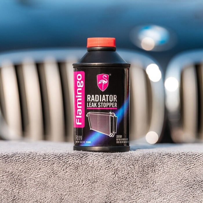 FLAMINGO - RADIATOR STOP LEAK 354ml Coolant Flush Cooling System Cleaner
