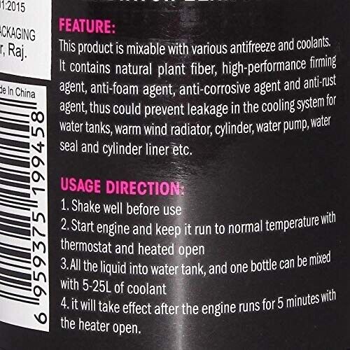 FLAMINGO - RADIATOR STOP LEAK 354ml Coolant Flush Cooling System Cleaner