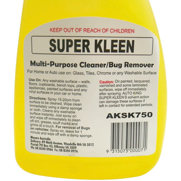 SUPER KLEEN 750mmL/5/20Litre Multi Surface Cleaner Bug Remover | Home  Auto Use