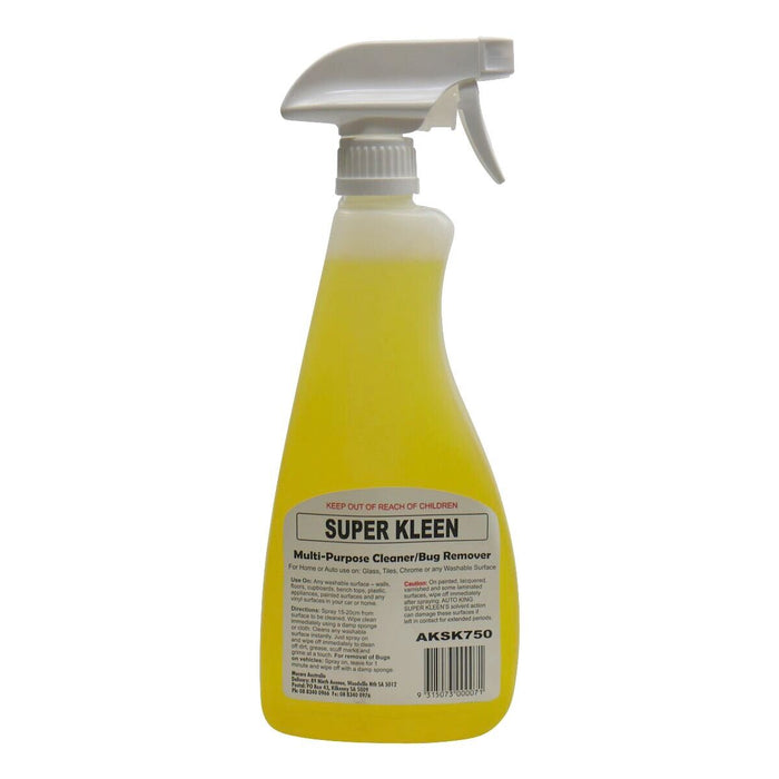 SUPER KLEEN 750mmL/5/20Litre Multi Surface Cleaner Bug Remover | Home  Auto Use