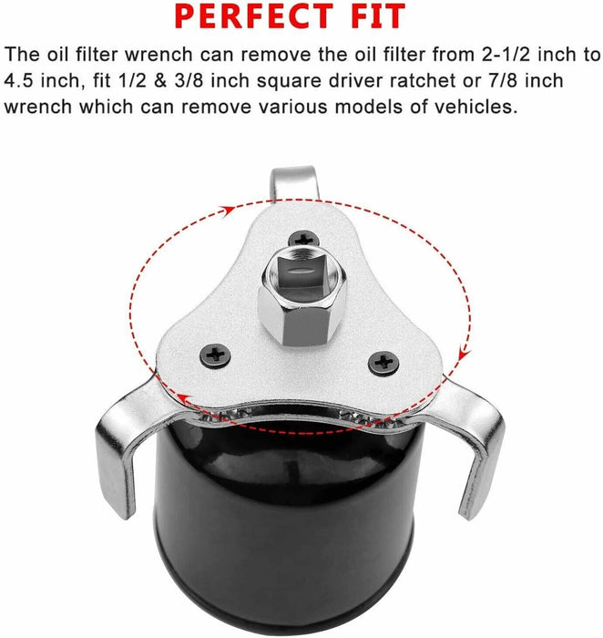 3 Jaw Engine Oil Filter Removal Stainless Steel Wrench Tool For Construction use
