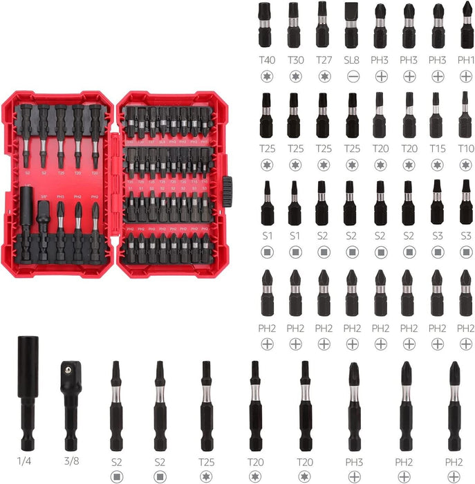 Force pro 42 Piece Screw Driving Set In Hard Case Phillips Slotted Square Torx