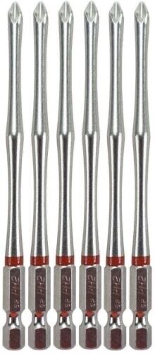 5pc 100mm magnetic Philips PH2 head screw driver bit S2 Grade Steel Magnetic